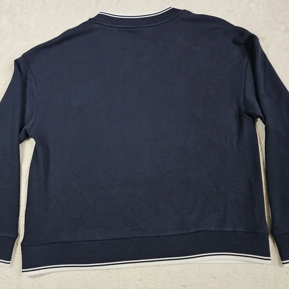 Varley Iona V-neck Sweatshirt in Navy. - Picture 11 of 16
